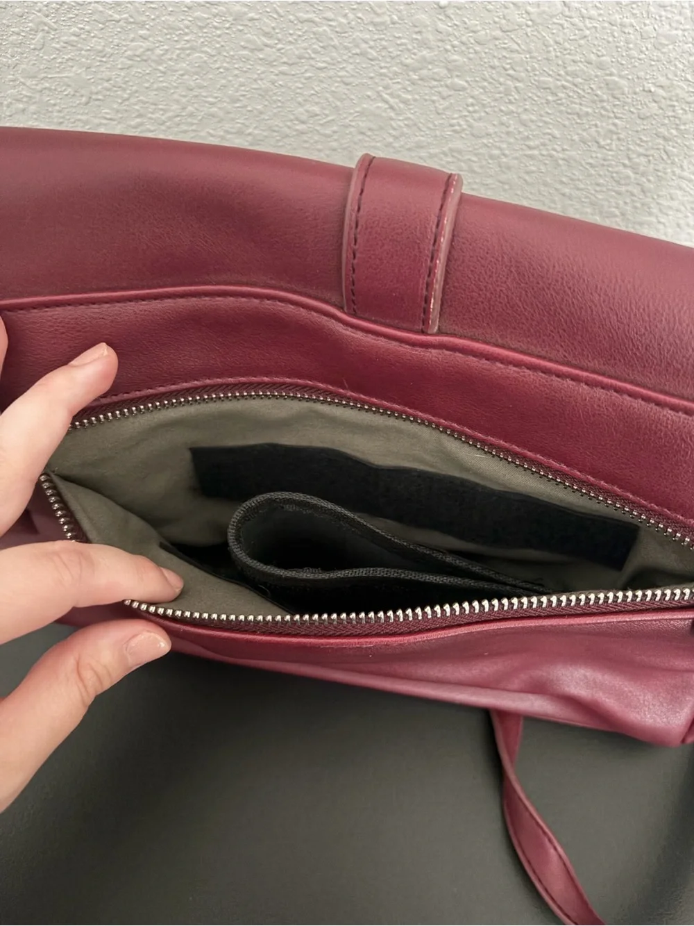 Burgundy Concealed Carry Crossbody Purse
